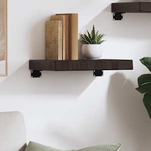 vidaXL Wall Shelf Dark Brown 40x20x6 cm Treated Solid Wood Oak