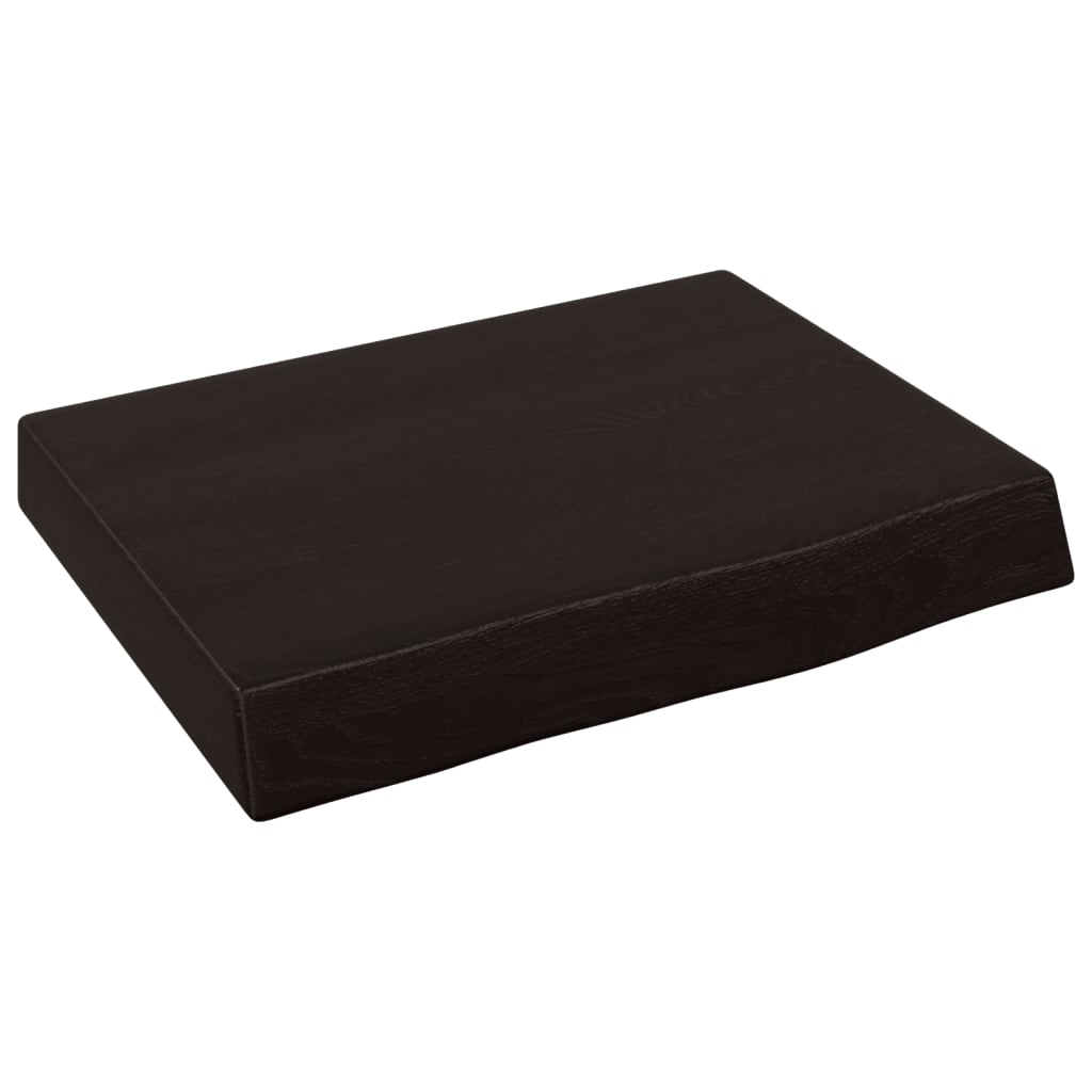 vidaXL Nástěnná police tmavě hnědá 40x30x(2-4)cm ošetřený masivní dub