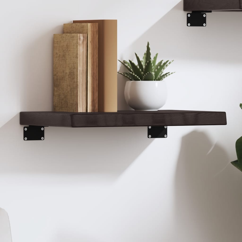 vidaXL Wandregal Dunkelbraun 40x30x(2-4) cm Massivholz Eiche Behandelt