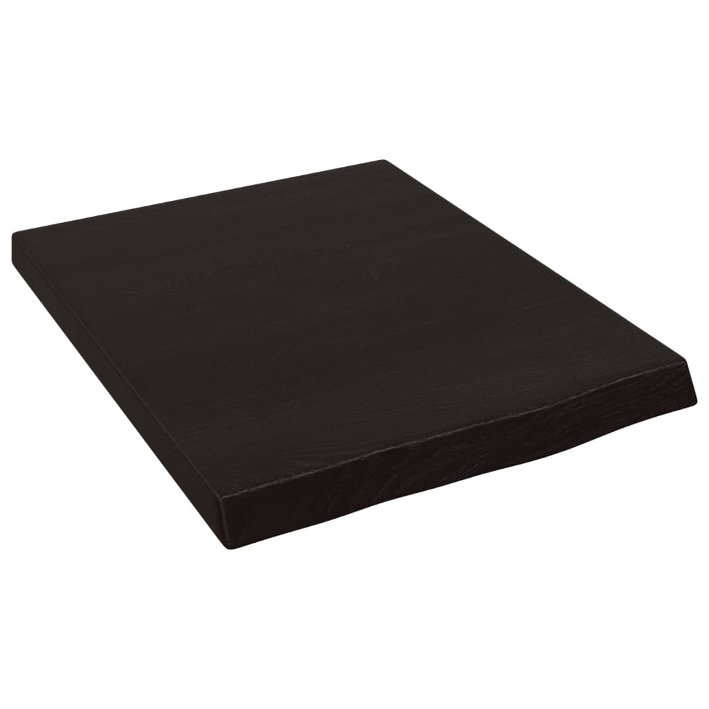 vidaXL Nástěnná police tmavě hnědá 40x50x(2-4)cm ošetřený masivní dub