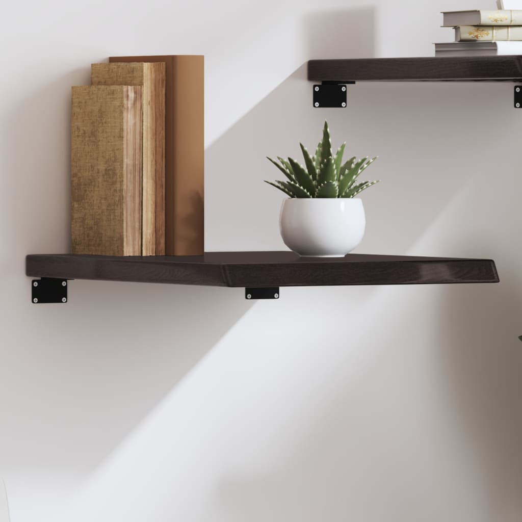 vidaXL Wandregal Dunkelbraun 40x50x(2-4) cm Massivholz Eiche Behandelt