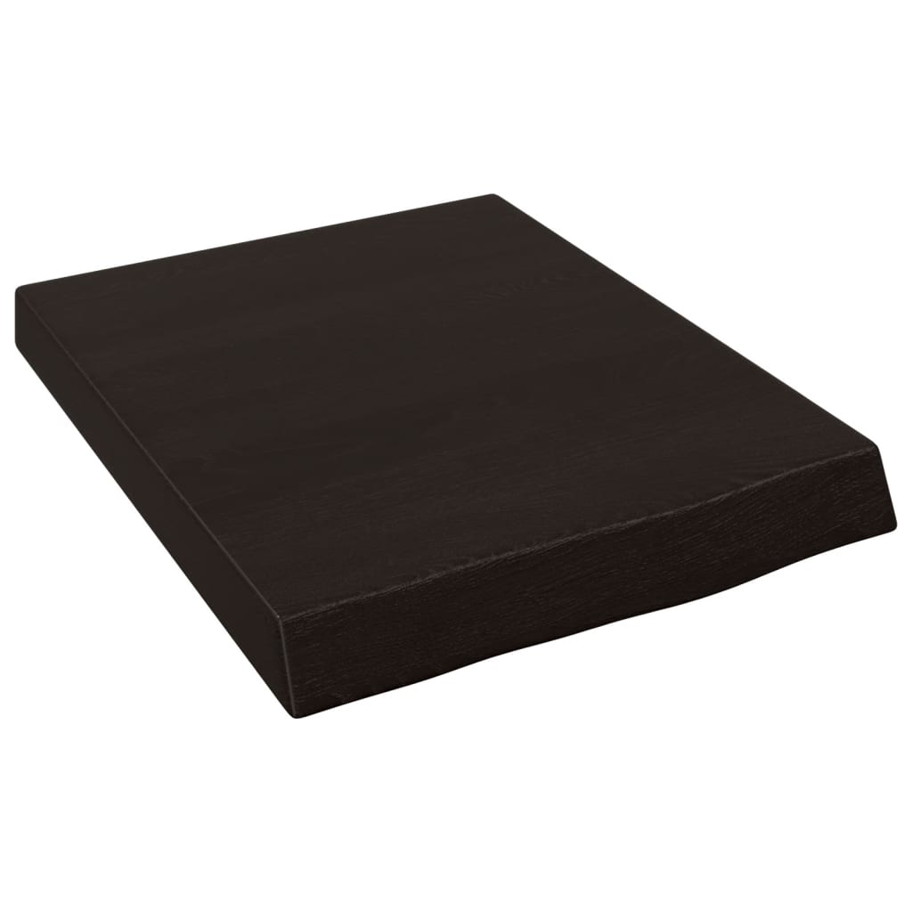 vidaXL Nástěnná police tmavě hnědá 40x50x(2-6)cm ošetřený masivní dub