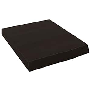 Nástěnná police tmavě hnědá 40x50x(2-6)cm ošetřený masivní dub - obrázek 2