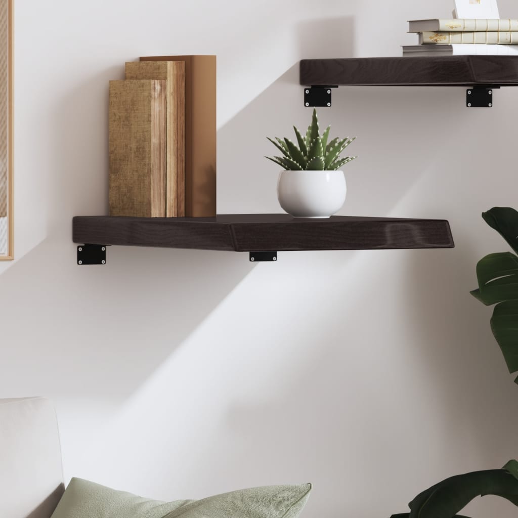 vidaXL sötétbarna kezelt tömör tölgyfa fali polc 40x50x(2-6) cm