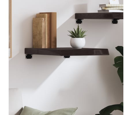 vidaXL v&aelig;ghylde 40x50x(2-6) cm behandlet massivt egetr&aelig; m&oslash;rkebrun