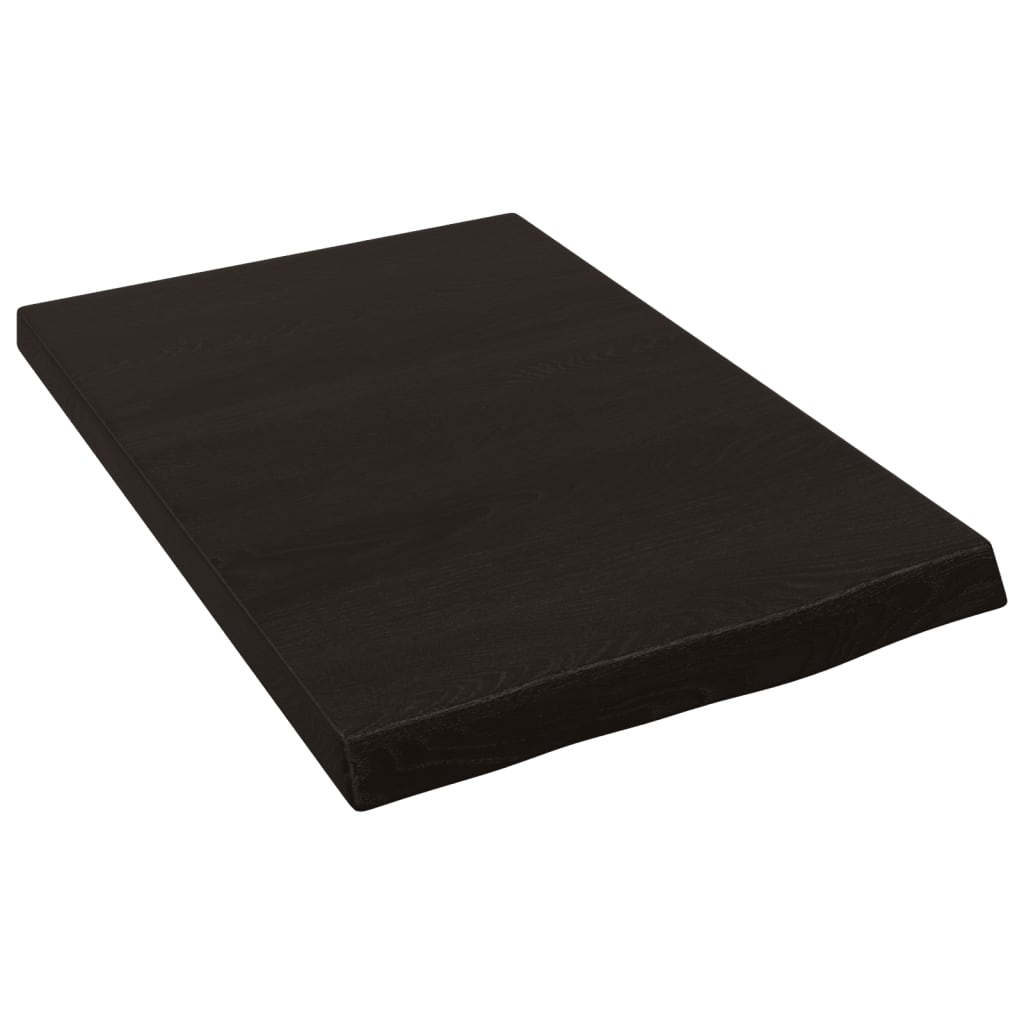 vidaXL Nástěnná police tmavě hnědá 40x60x(2-4)cm ošetřený masivní dub