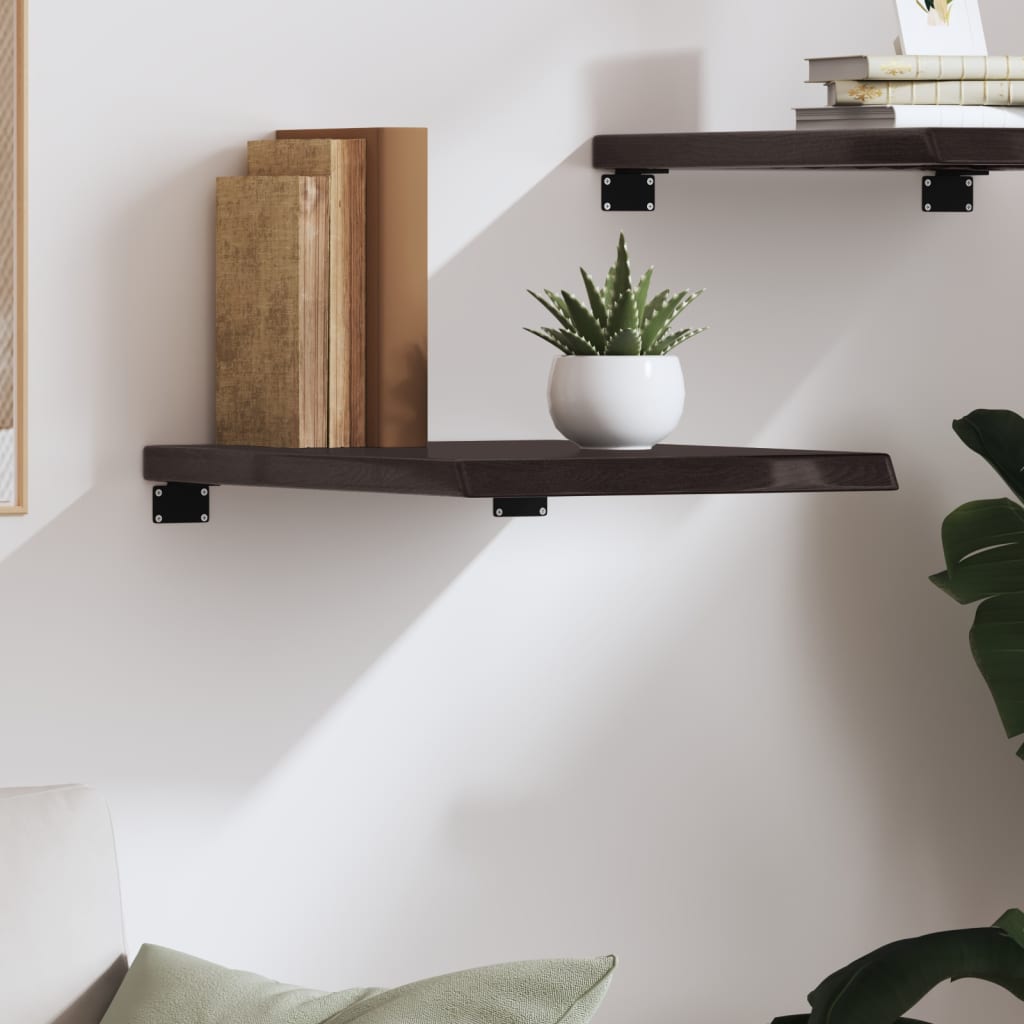 vidaXL sötétbarna kezelt tömör tölgyfa fali polc 40x60x(2-4) cm
