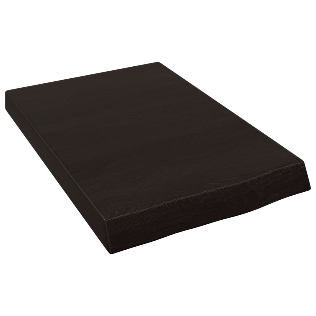 vidaXL Nástěnná police tmavě hnědá 40x60x(2-6)cm ošetřený masivní dub