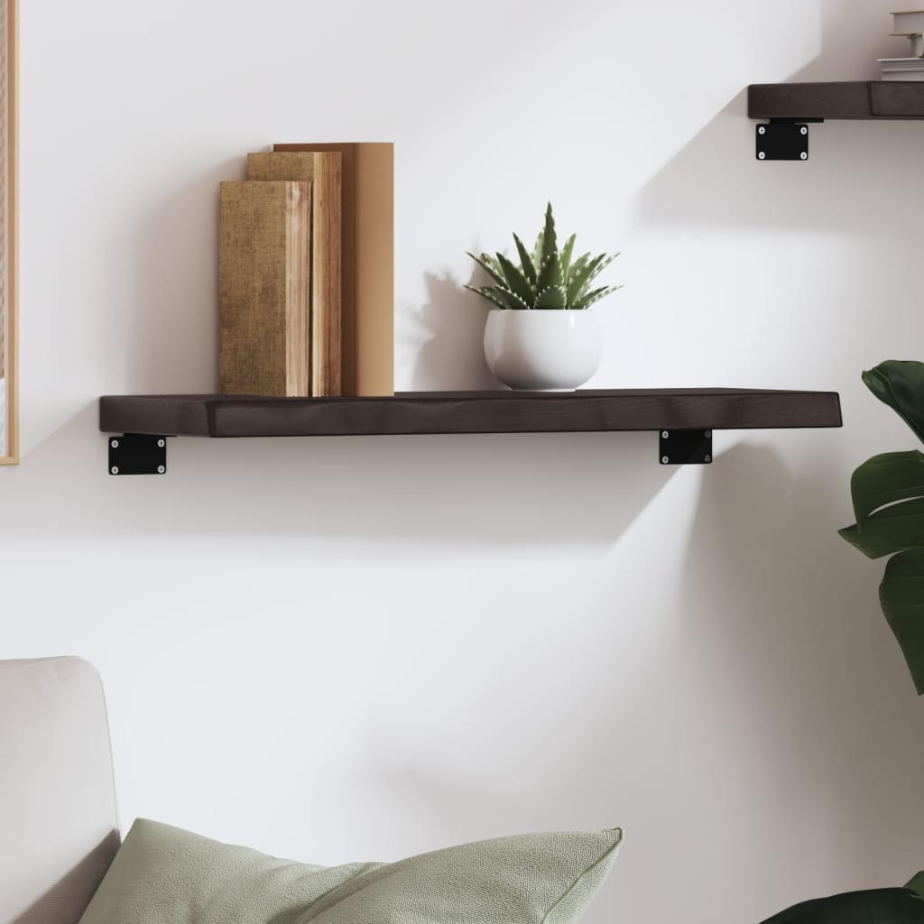 vidaXL Wandschap 60x20x4 cm behandeld massief eikenhout donkerbruin afbeelding