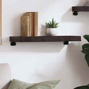 vidaXL Wandschap 60x20x6 cm behandeld massief eikenhout donkerbruin