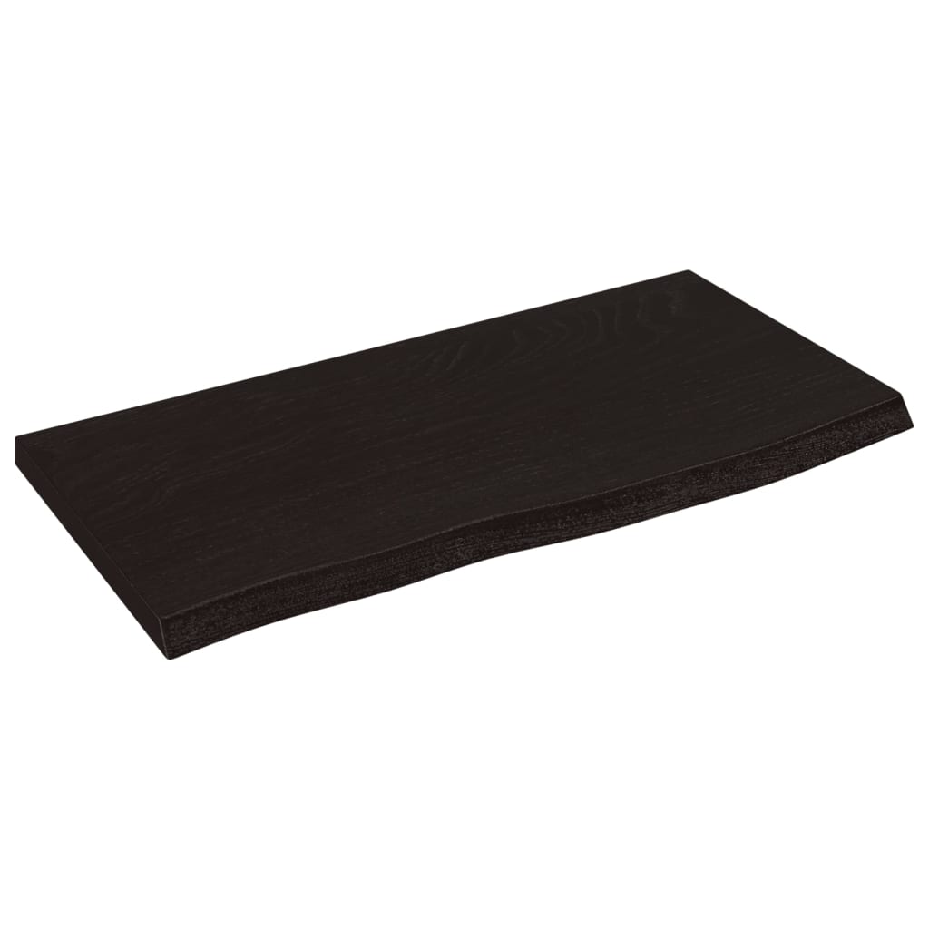 vidaXL NĂˇstÄ›nnĂˇ police tmavÄ› hnÄ›dĂˇ 60x30x2 cm oĹˇetĹ™enĂ˝ masivnĂ­ dub