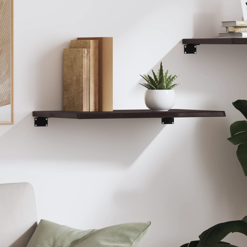 vidaXL Wall Shelf Dark Brown 60x30x2 cm Treated Solid Wood Oak