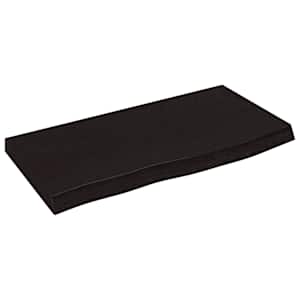 Nástěnná police tmavě hnědá 60x30x(2-4)cm ošetřený masivní dub - obrázek 2