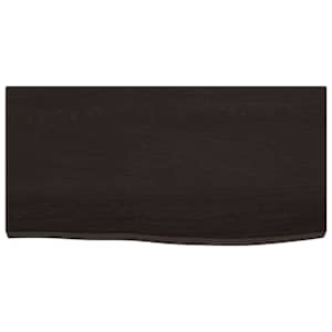 Nástěnná police tmavě hnědá 60x30x(2-4)cm ošetřený masivní dub - obrázek 4