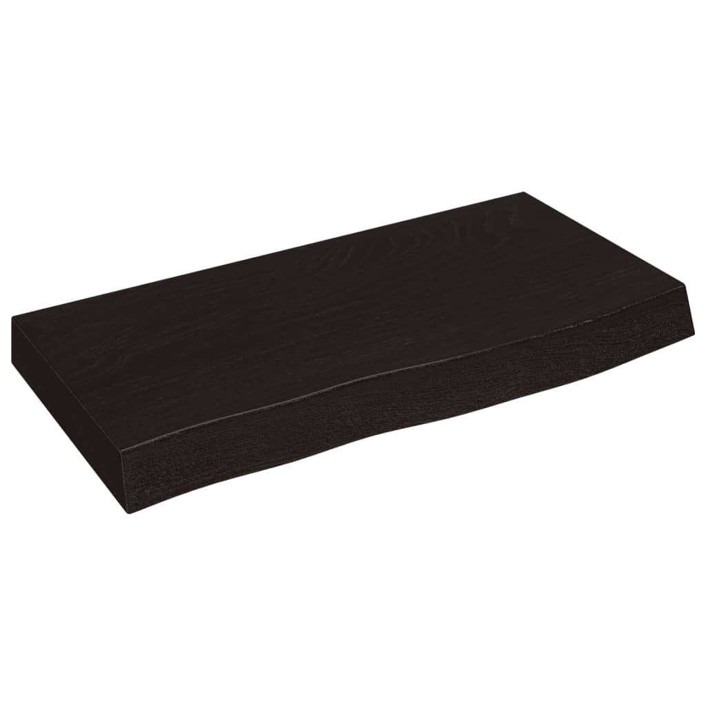 Thumbnail - vidaXL Wandregal Dunkelbraun 60x30x(2-6) cm Massivholz Eiche Behandelt