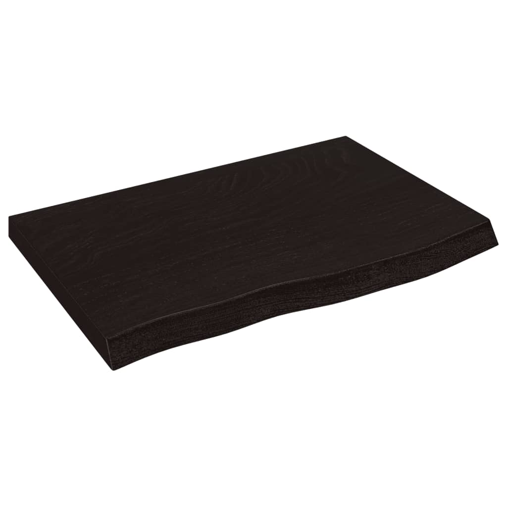 vidaXL Nástěnná police tmavě hnědá 60x40x(2-4)cm ošetřený masivní dub