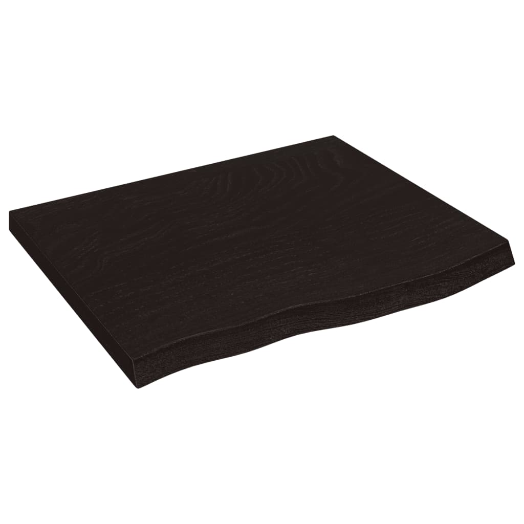 vidaXL Nástěnná police tmavě hnědá 60x50x(2-4)cm ošetřený masivní dub