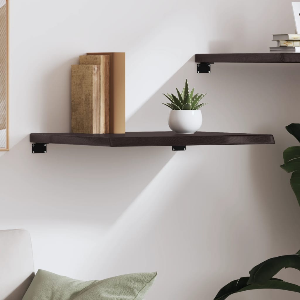 vidaXL Seinähylly tummanruskea 60x50x(2-4) cm käsitelty täystammi