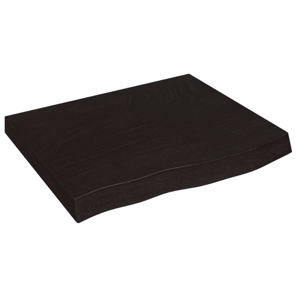 vidaXL Nástěnná police tmavě hnědá 60x50x(2-6)cm ošetřený masivní dub