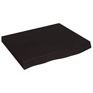 Nástěnná police tmavě hnědá 60x50x(2-6)cm ošetřený masivní dub - obrázek 2