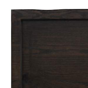 Nástěnná police tmavě hnědá 60x50x(2-6)cm ošetřený masivní dub - obrázek 7