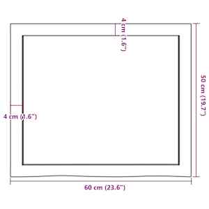 Nástěnná police tmavě hnědá 60x50x(2-6)cm ošetřený masivní dub - obrázek 10