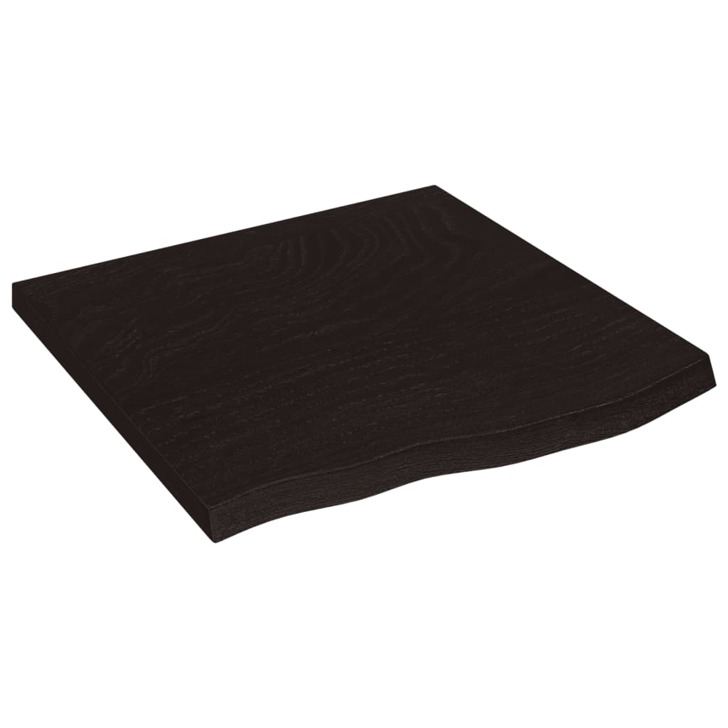 vidaXL Nástěnná police tmavě hnědá 60x60x(2-4)cm ošetřený masivní dub