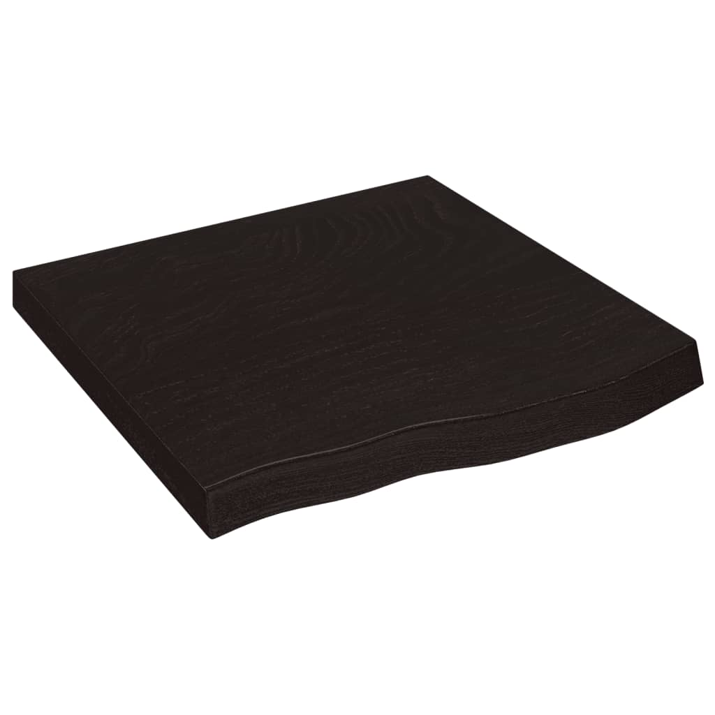 vidaXL NĂˇstÄ›nnĂˇ police tmavÄ› hnÄ›dĂˇ 60x60x(2-6)cm oĹˇetĹ™enĂ˝ masivnĂ­ dub