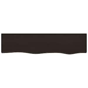 Nástěnná police tmavě hnědá 80x20x2 cm ošetřený masivní dub - obrázek 4