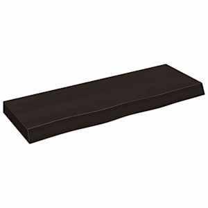 Nástěnná police tmavě hnědá 80x30x(2-6)cm ošetřený masivní dub - obrázek 2