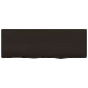 Nástěnná police tmavě hnědá 80x30x(2-6)cm ošetřený masivní dub - obrázek 4