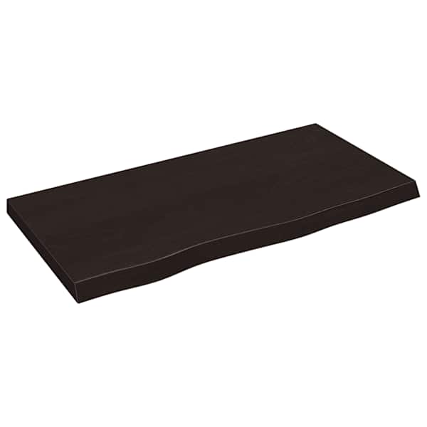 vidaXL seinariiul, tumepruun, 80x40x(2-4) cm, t&ouml;&ouml;deldud tammepuit