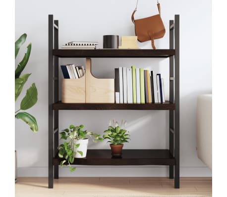 vidaXL Wall Shelf Dark brown Solid oak wood Medium Floating Shelf