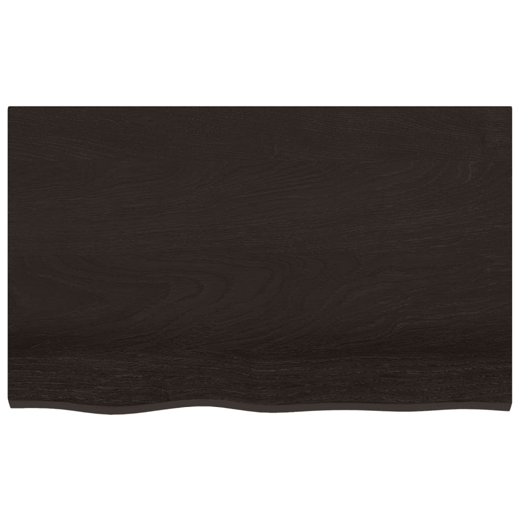 vidaXL Wandschap 80x50x2 cm behandeld massief eikenhout donkerbruin, foto 4
