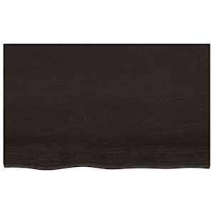Nástěnná police tmavě hnědá 80x50x(2-6)cm ošetřený masivní dub - obrázek 4