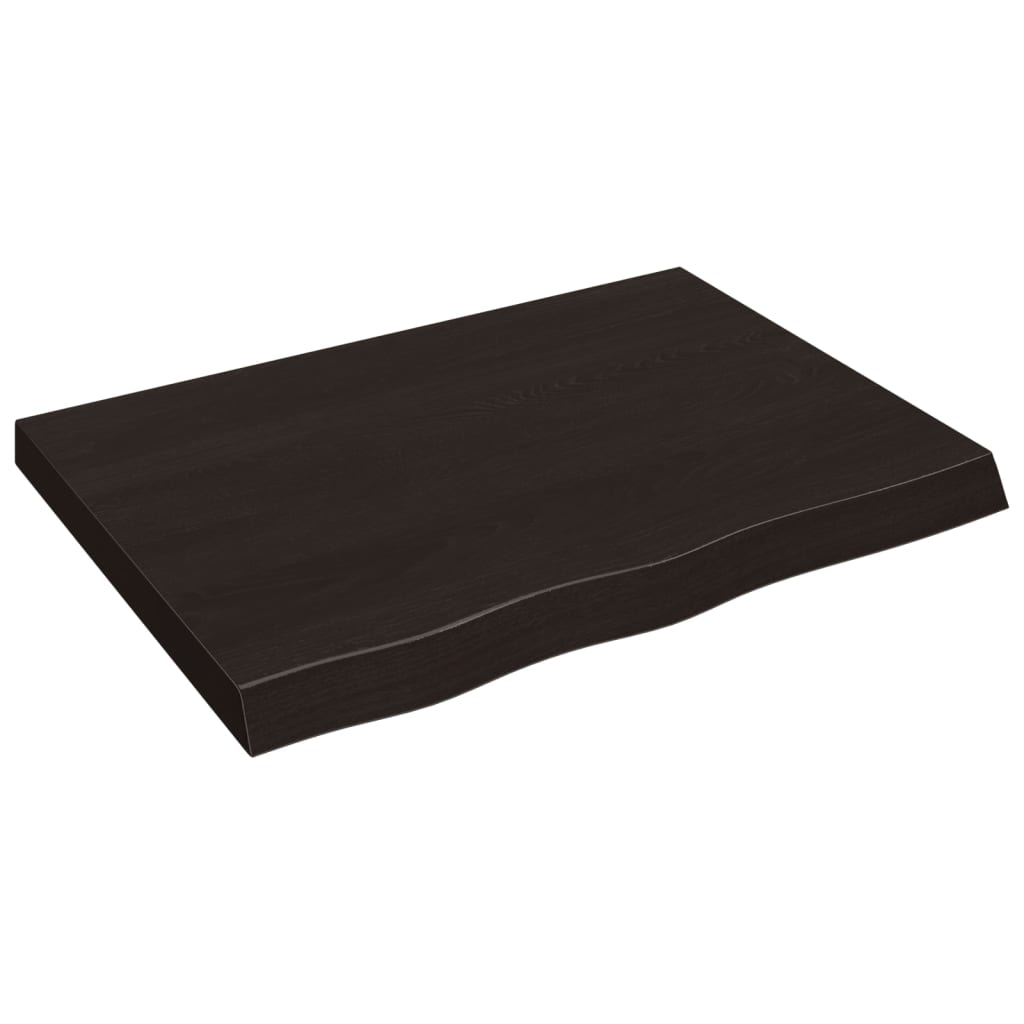 Thumbnail - vidaXL Wandregal Dunkelbraun 80x60x(2-6) cm Massivholz Eiche Behandelt
