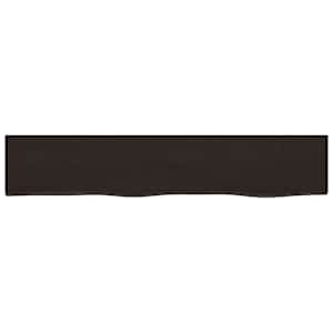 Nástěnná police tmavě hnědá 100x20x4 cm ošetřený masivní dub - obrázek 4