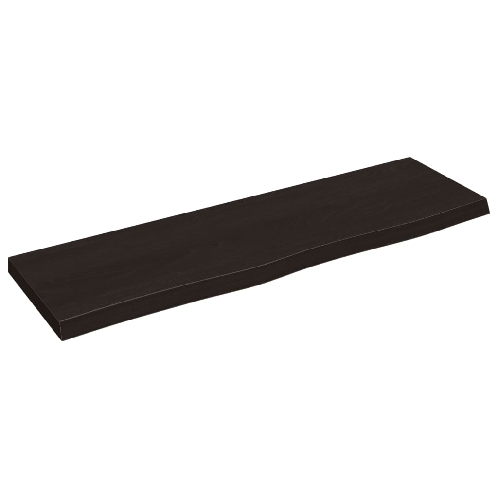 vidaXL Nástěnná police tmavě hnědá 100x30x(2-4)cm ošetřený masivní dub