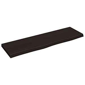 Nástěnná police tmavě hnědá 100x30x(2-4)cm ošetřený masivní dub - obrázek 2