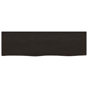 Nástěnná police tmavě hnědá 100x30x(2-4)cm ošetřený masivní dub - obrázek 4