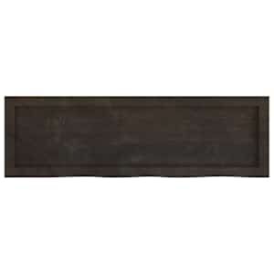Nástěnná police tmavě hnědá 100x30x(2-4)cm ošetřený masivní dub - obrázek 5
