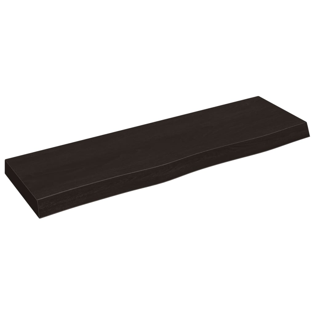 vidaXL Nástěnná police tmavě hnědá 100x30x(2-6)cm ošetřený masivní dub
