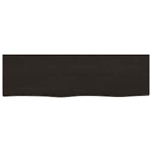 Nástěnná police tmavě hnědá 100x30x(2-6)cm ošetřený masivní dub - obrázek 4