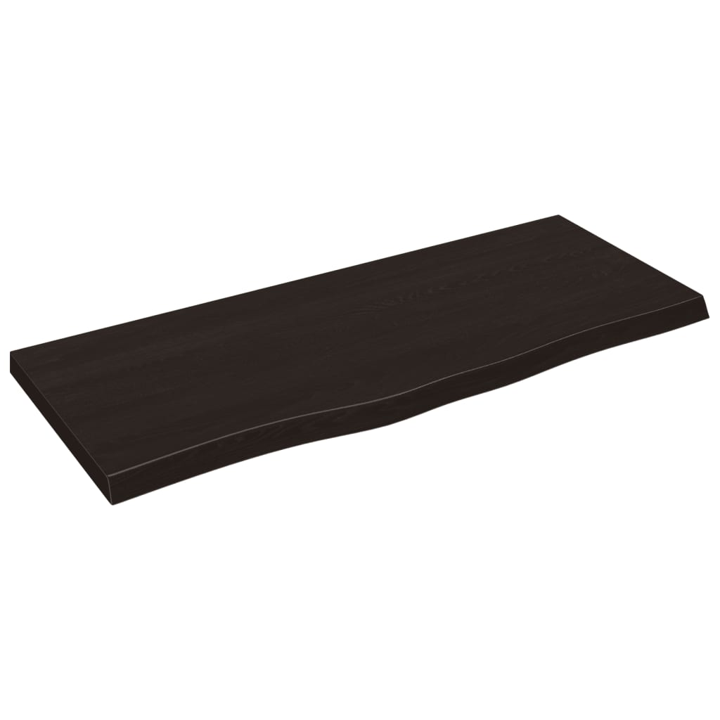 vidaXL Nástěnná police tmavě hnědá 100x40x(2-4)cm ošetřený masivní dub