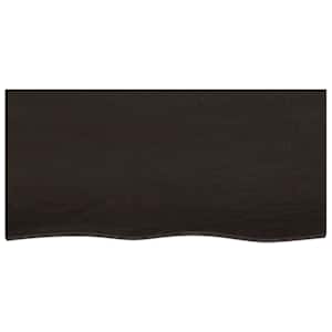 Nástěnná police tmavě hnědá 100x50x2 cm ošetřený masivní dub - obrázek 4