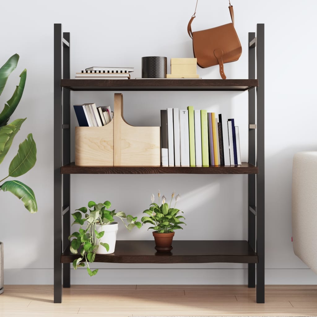 vidaXL Seinähylly tummanruskea 100x50x(2-4) cm käsitelty täystammi