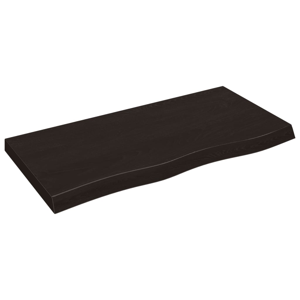 vidaXL NĂˇstÄ›nnĂˇ police tmavÄ› hnÄ›dĂˇ 100x50x(2-6)cm oĹˇetĹ™enĂ˝ masivnĂ­ dub