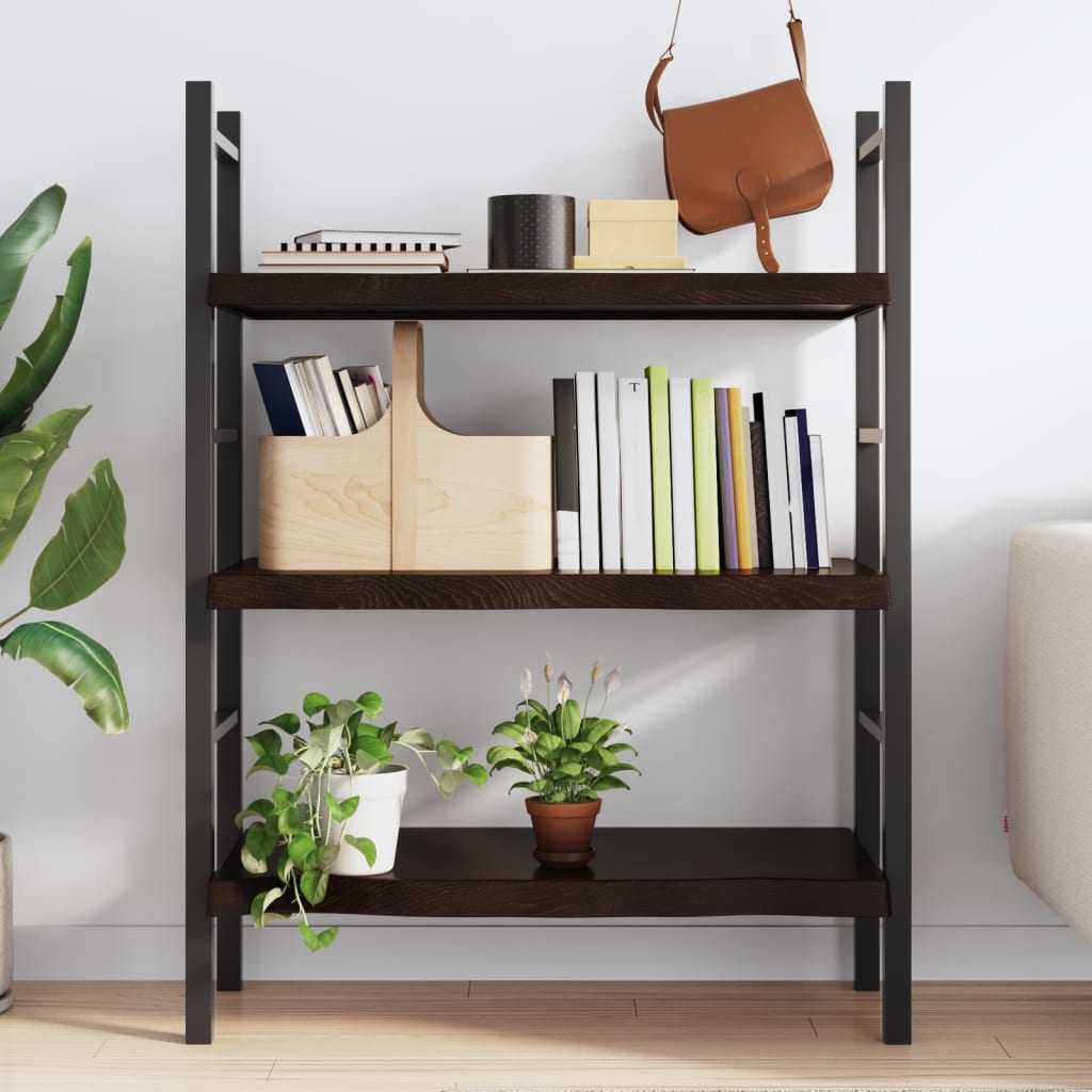vidaXL Seinähylly tummanruskea 100x50x(2-6) cm käsitelty täystammi