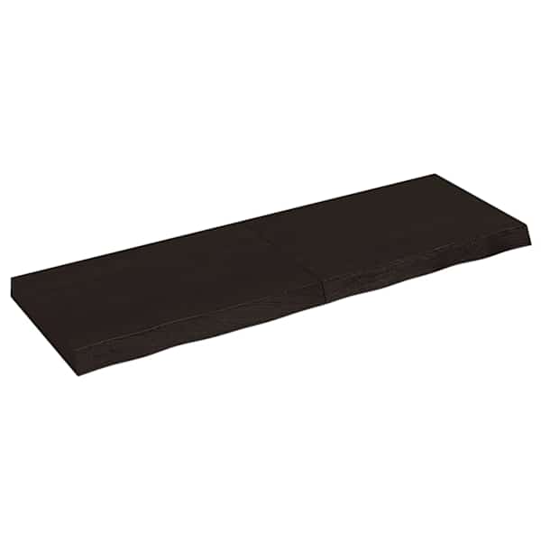 vidaXL seinariiul, tumepruun, 120x40x(2-6) cm, t&ouml;&ouml;deldud tammepuit