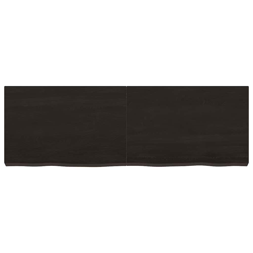vidaXL sötétbarna kezelt tömör tölgyfa fali polc 120 x 40 x (2-6) cm